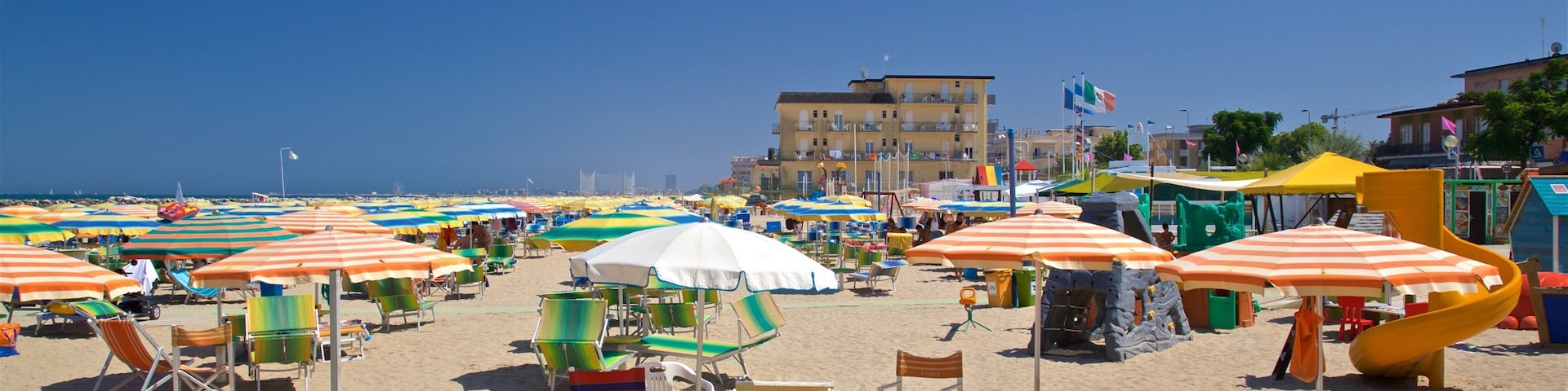 Viserbella showing a beach and general coastal views
