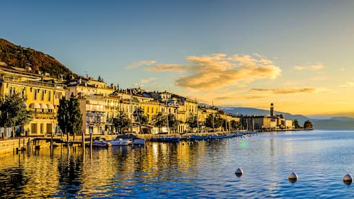 old town and port of Salo in italy