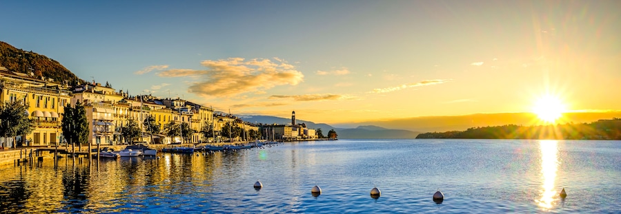 old town and port of Salo in italy