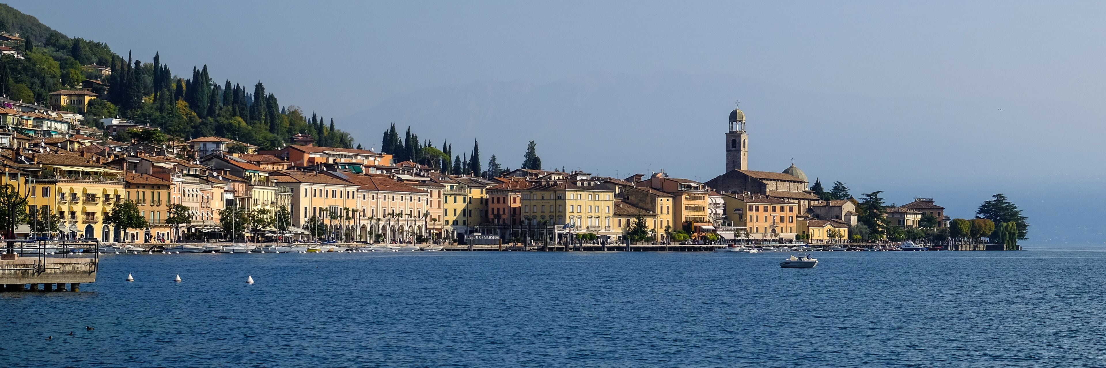 Landscape in Salò on Lake Garda in the province of Brescia, Lombardy - Italy. August 2018