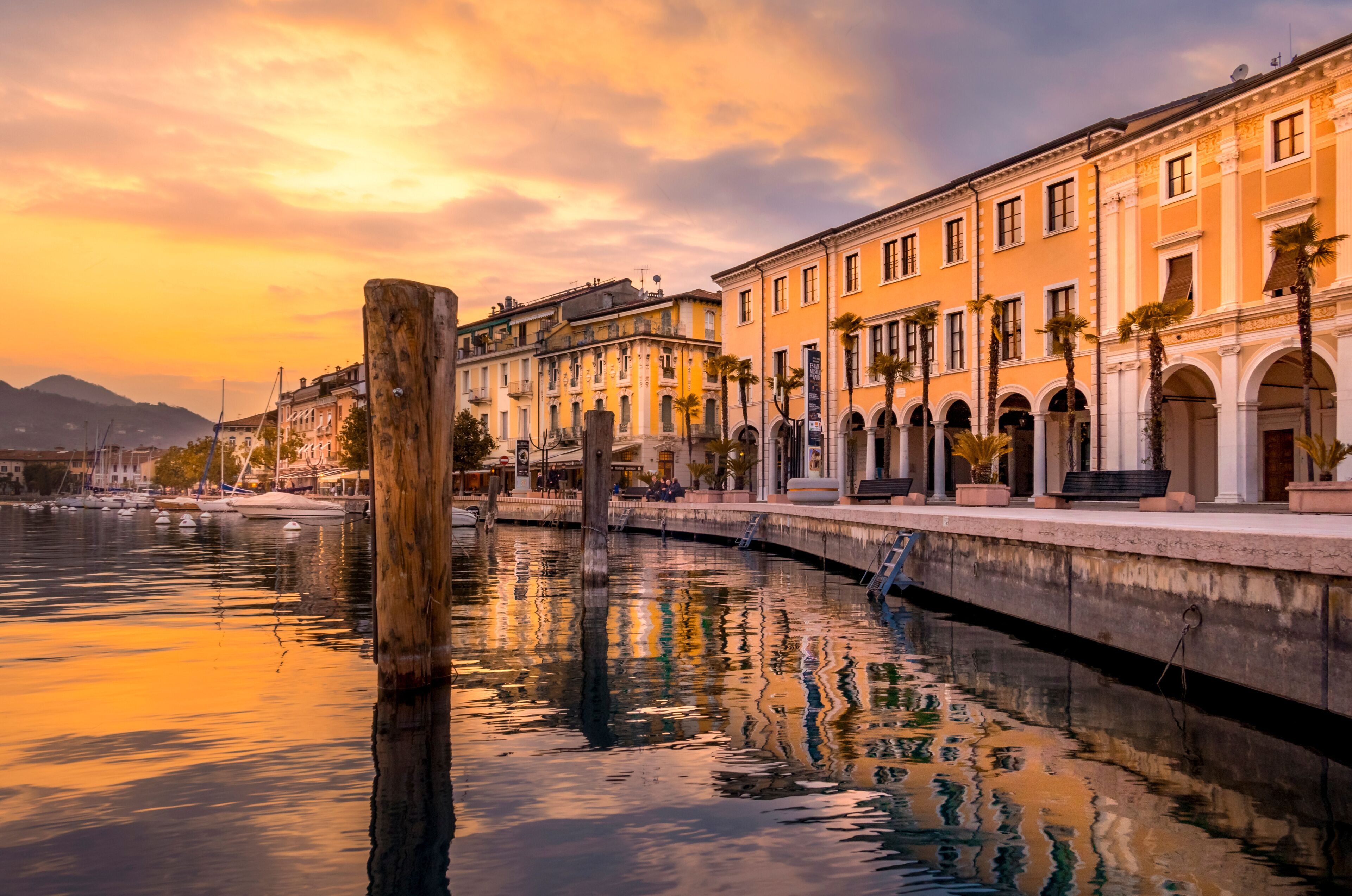 Promenade Lungolago in Salo on Lake Garda, Italy