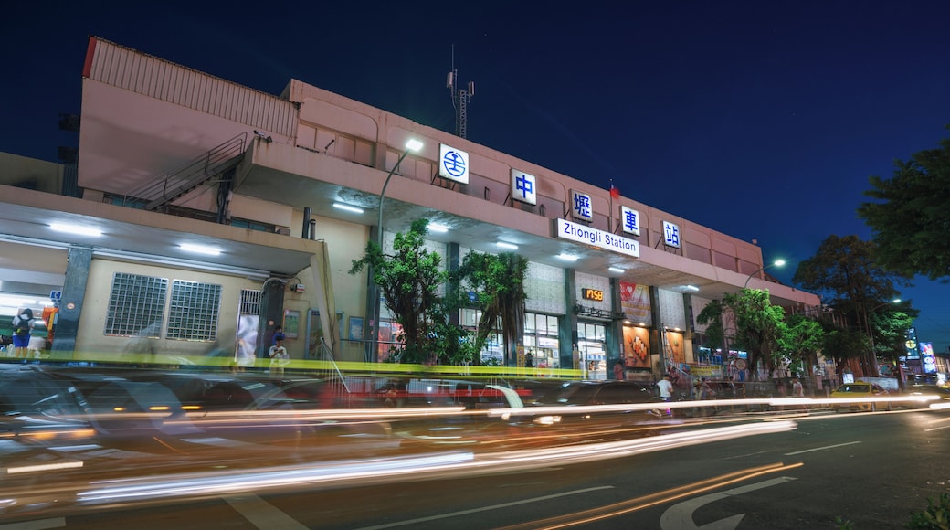 Jungli Station in Taiwan at night