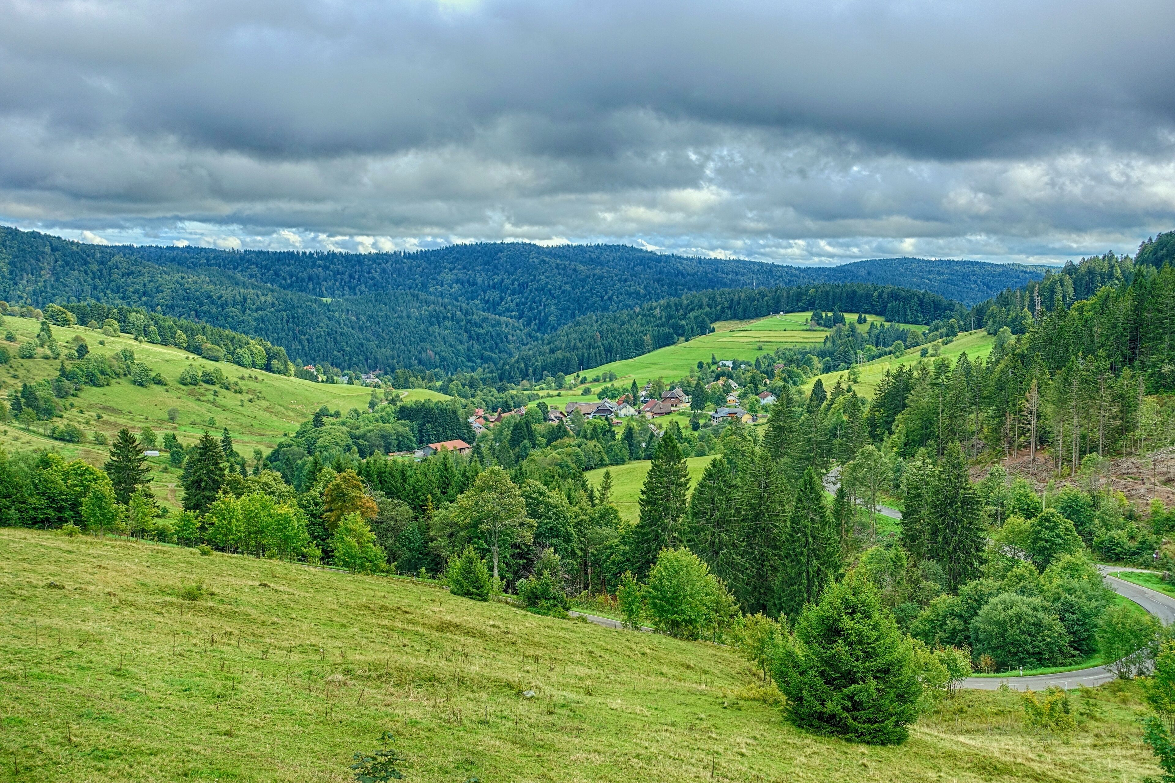 Landschaft beim Standort Hochkopfhaus mit Blick nach Weg