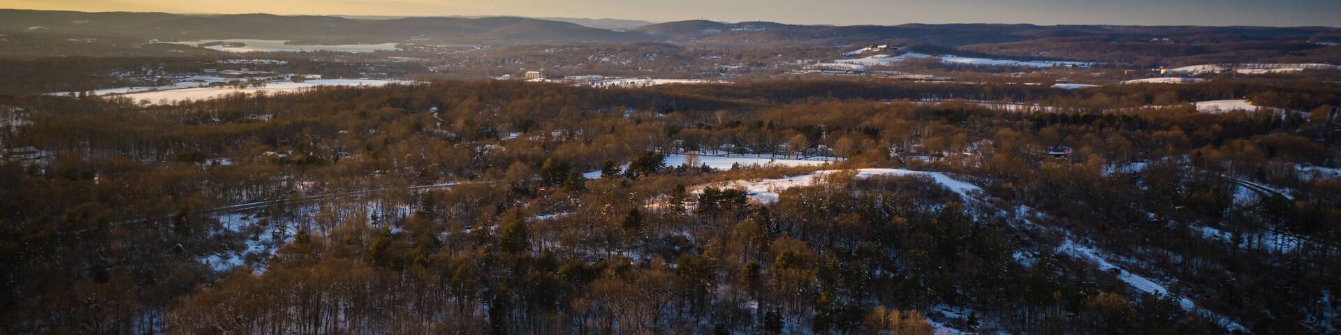 Aerial Landscape of Snow in Clinton New Jersey