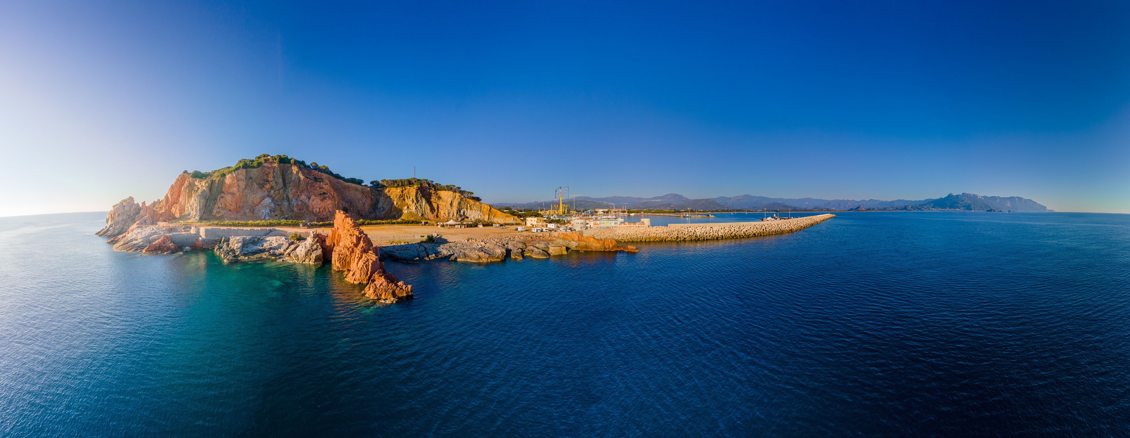 view of the red rocks of Arbatax, sardinia, italy