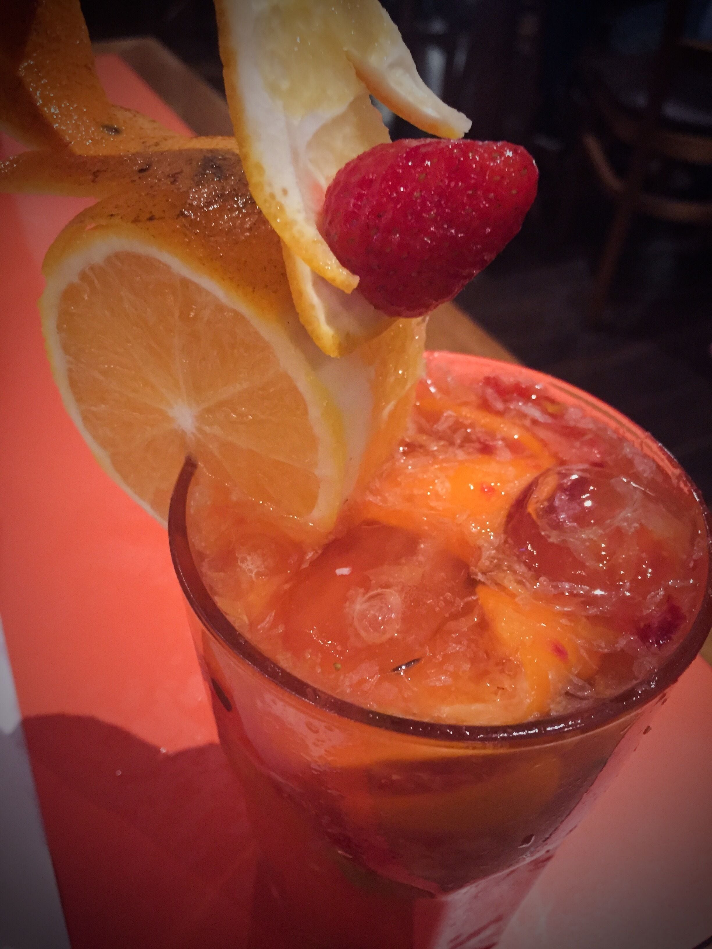 The caipirinhas at Macaxeira are something very artsy, indeed.
This was passion fruit and strawberry-flavoured (if I remember well; it was my boyfriend's) and mine had fresh cashew in it. 
#delicious 