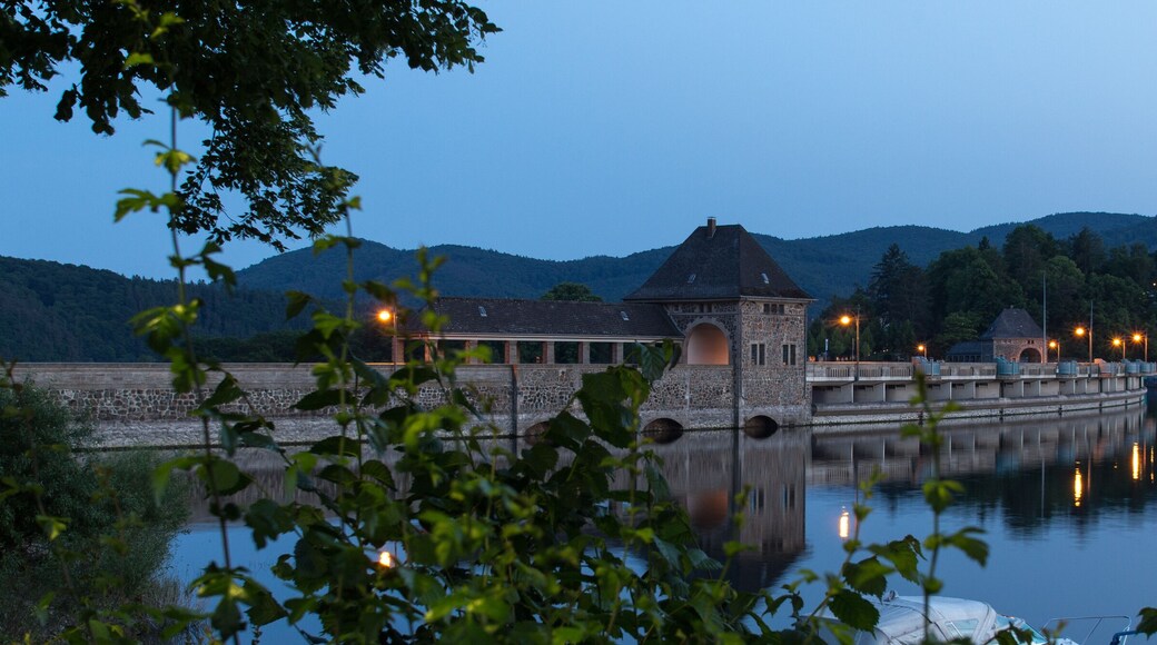 edersee dam germany in the evening
