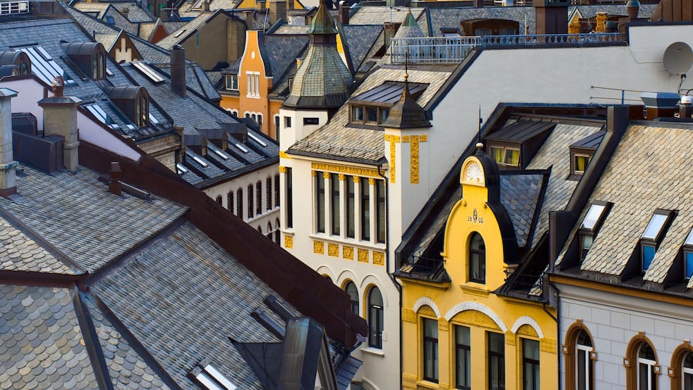 Alesund roofs, Norway; Shutterstock ID 272743520