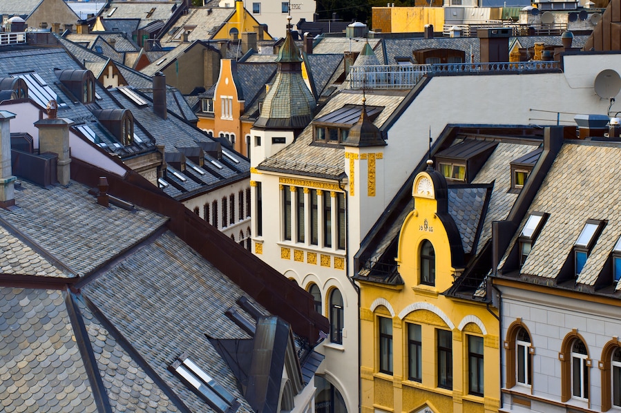 Alesund roofs, Norway; Shutterstock ID 272743520