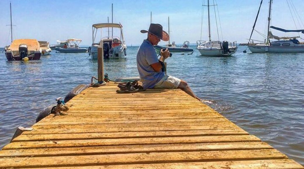 My brother shooting fish.