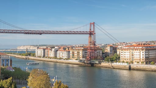 Unveiling the Scenic Splendor of the Bizkaia Bridge Against the Portugalete Skyline