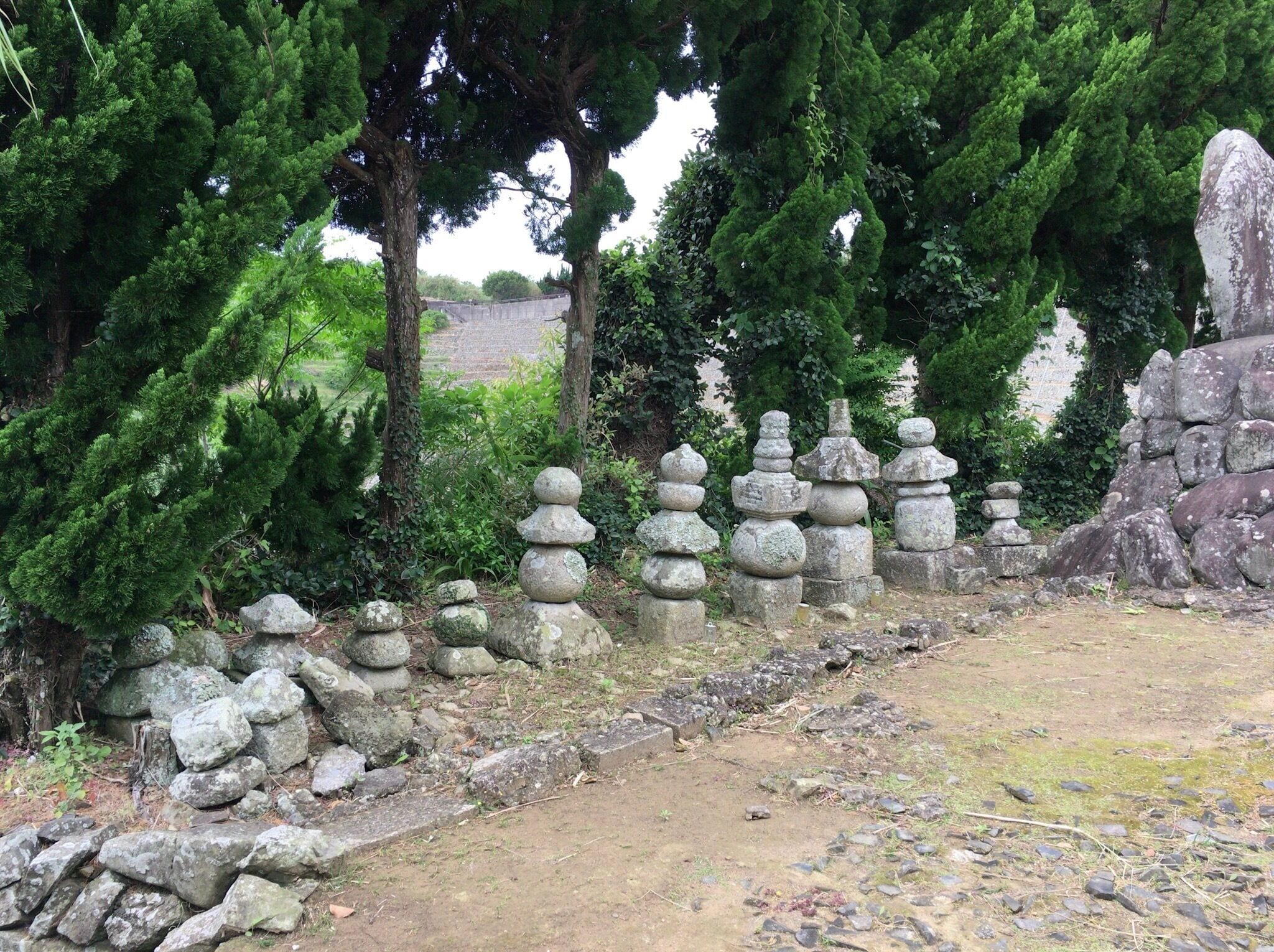 Ancient gravestones, Terraced field in Yusu-mizugaura, Uwajima City, Ehime