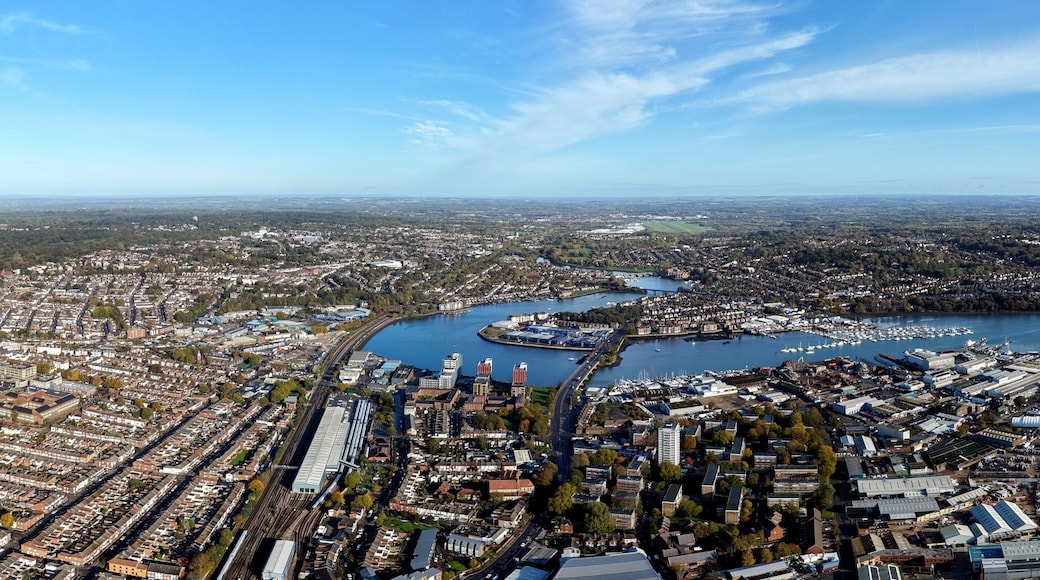 Aerial view of the city of Southampton, Hampshire, England