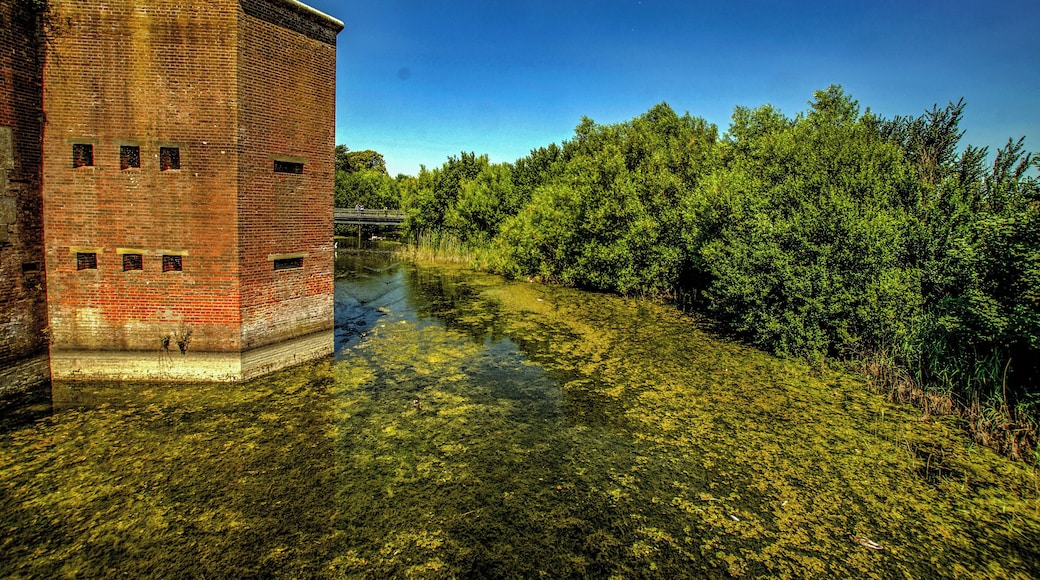View of the moat surrounding Fort Brockhurst.
