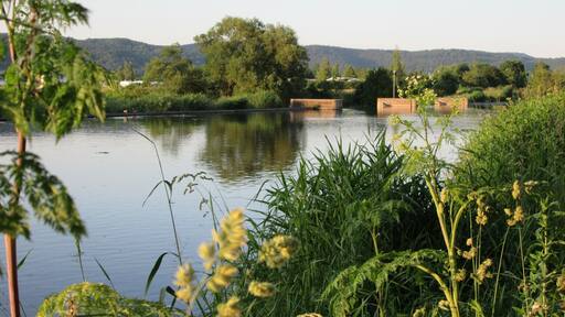Blick über die Werra zum Werrawehr - Eschwege