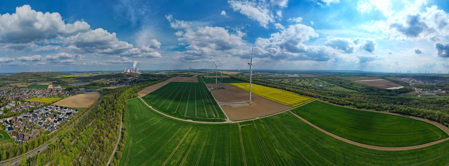 Landschaftsaufnahme Drohnenfoto Feld Grevenbroich