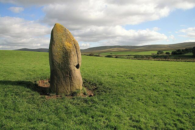 A standing stone at Lightshaw In a pasture field to the southeast of Lightshaw Farm.