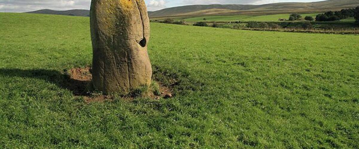 A standing stone at Lightshaw In a pasture field to the southeast of Lightshaw Farm.