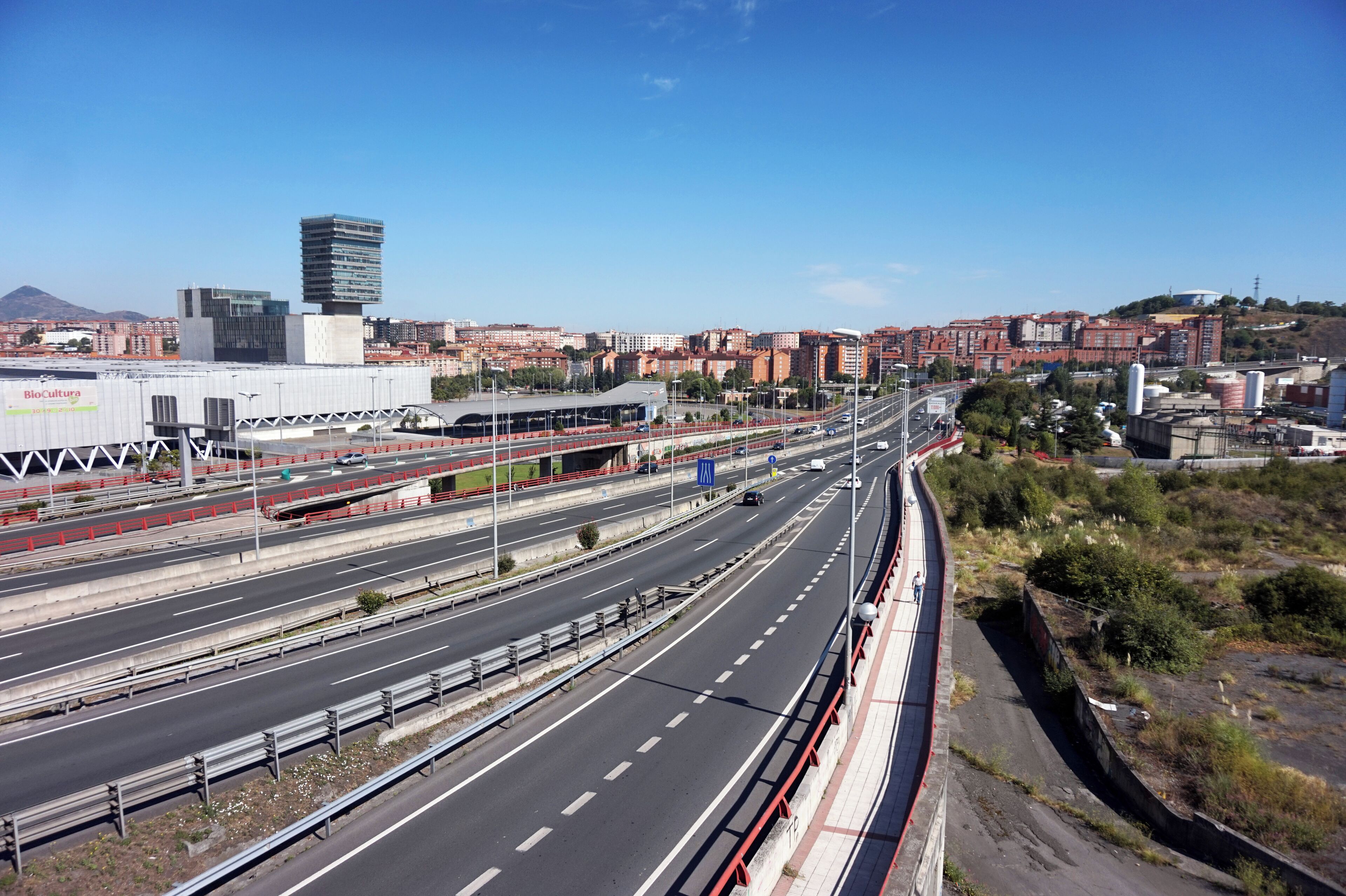 Roads in Barakaldo, Spain. View to the North.