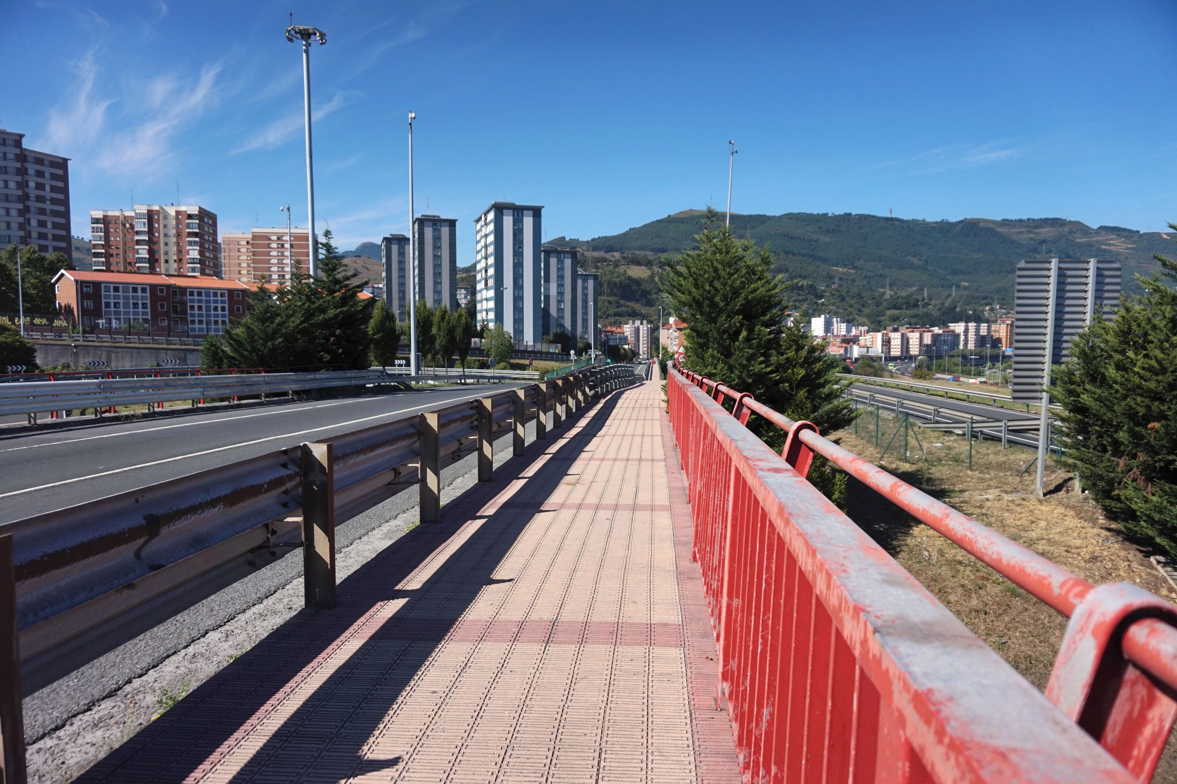 A walkway on the road San Ignacio Kalea in Barakaldo, Spain.