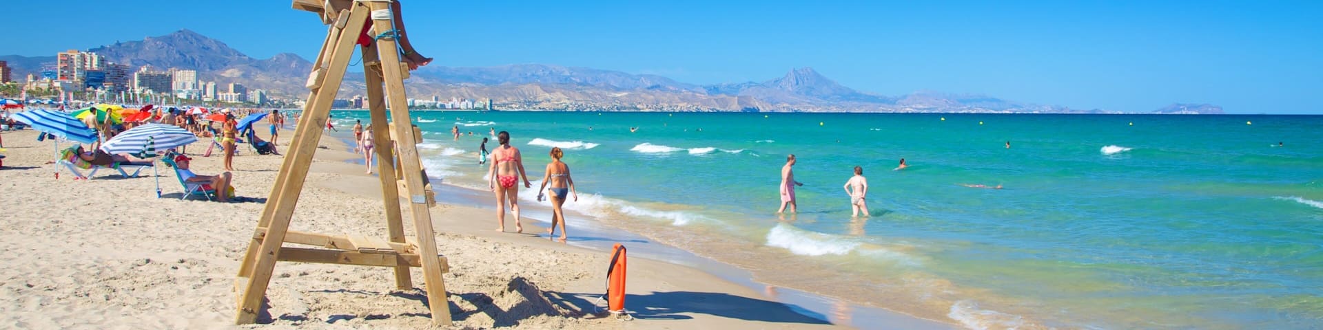 Alicante showing a beach and swimming