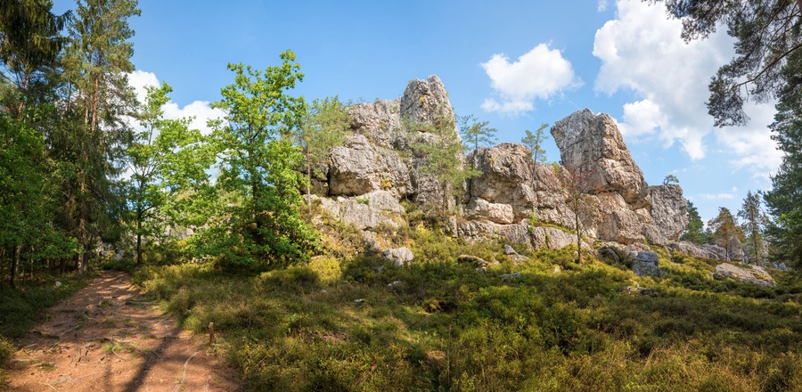 rocky quartz formation, tourist destination Grosser Pfahl, near Viechtach lower bavaria