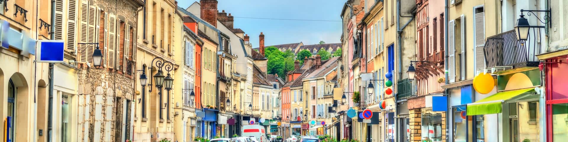 Traditional houses in the old town of Provins, France