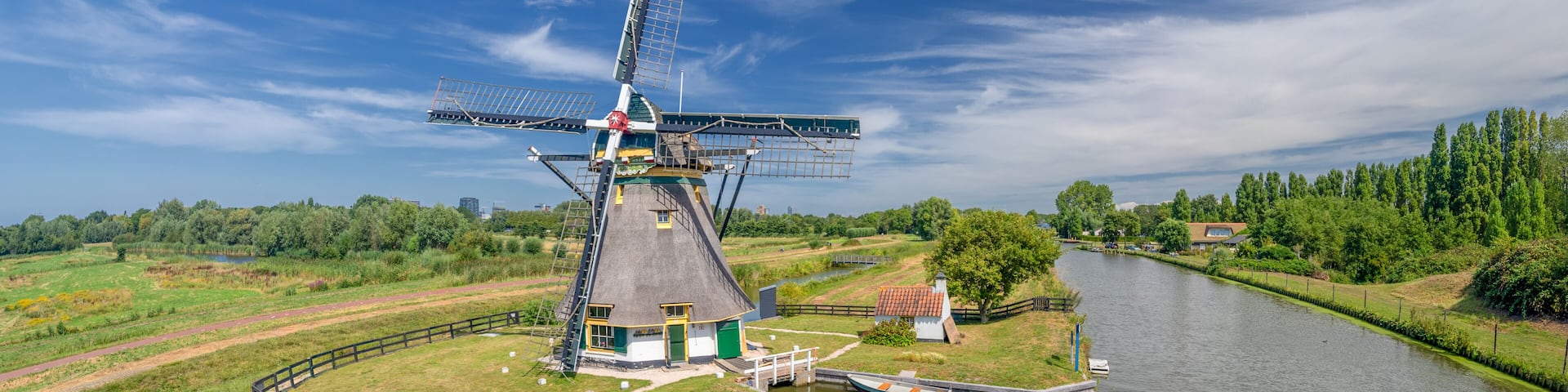 Scenic Dutch Landscape of the Schapenwei Windmill