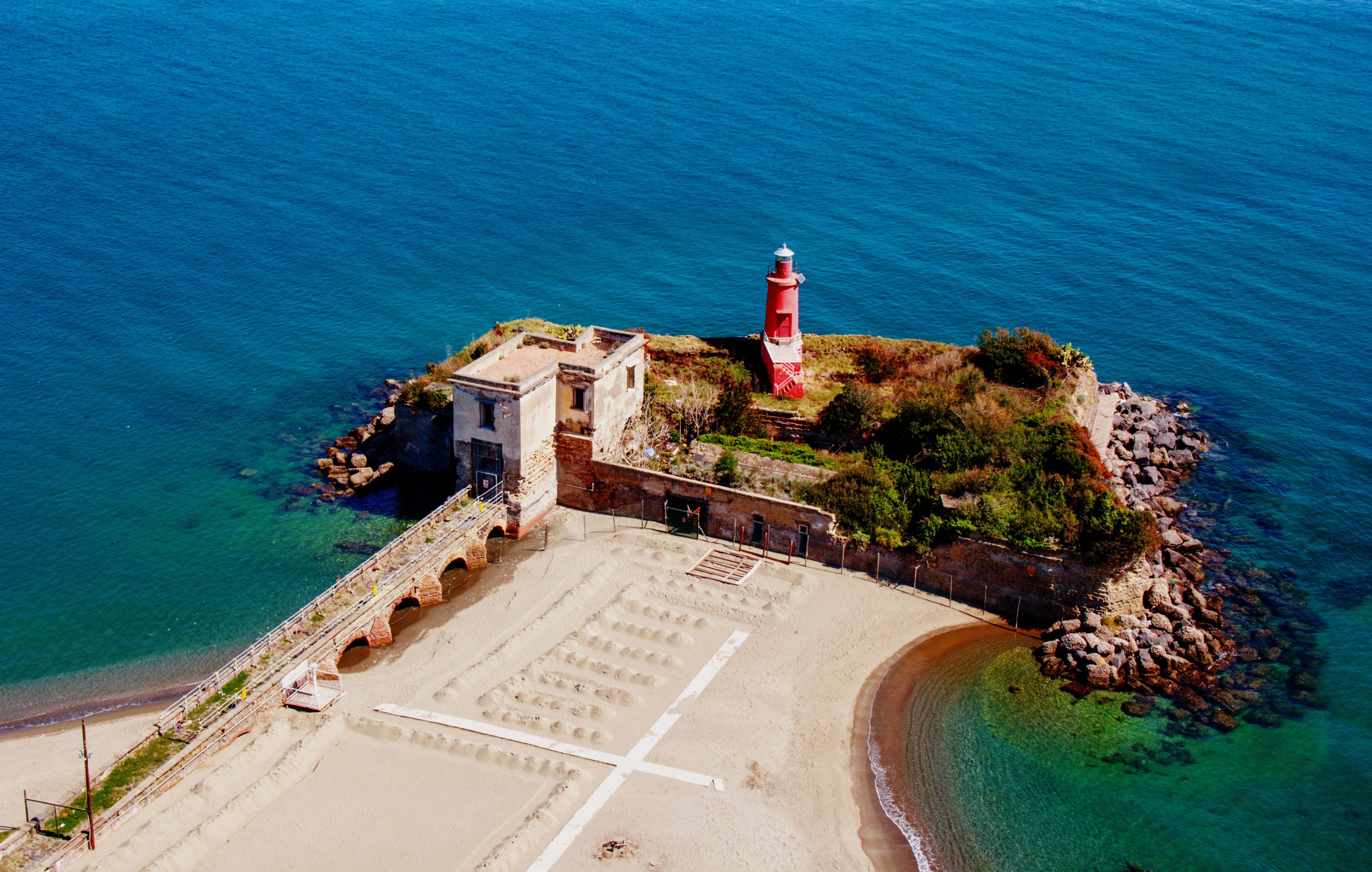 lighthouse in Baia, bacoli, italy