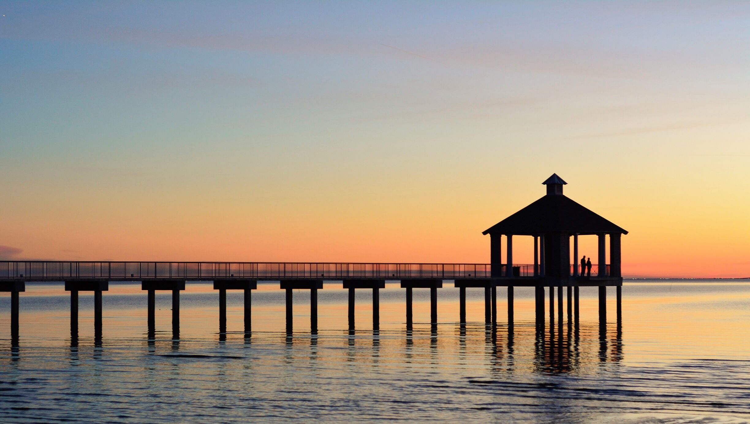 Pier and sunset at Fontainebleau State Park, Mandeville, La. #Details