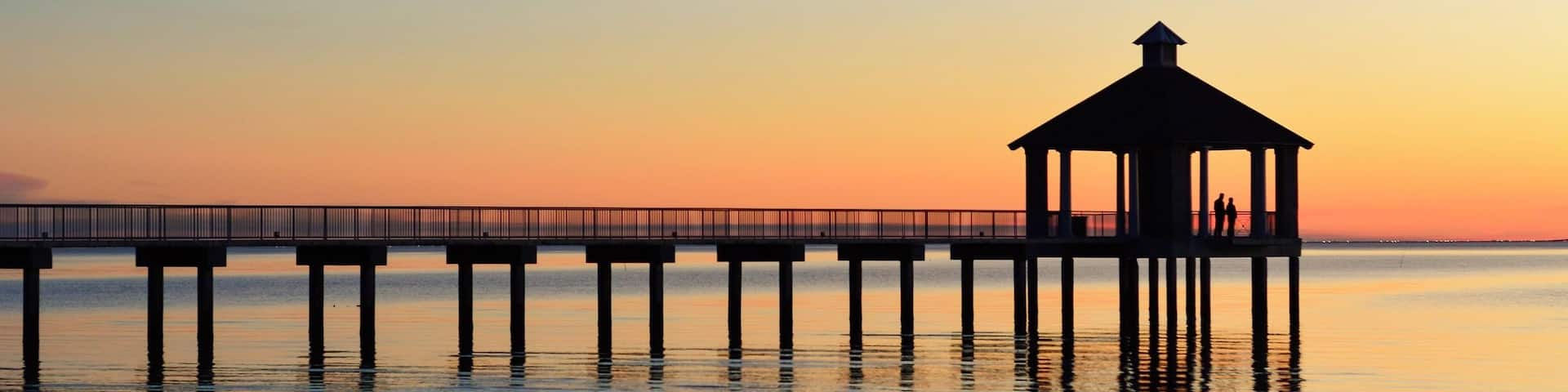 Pier and sunset at Fontainebleau State Park, Mandeville, La. #Details