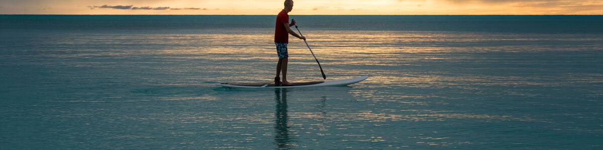 Man with paddle at Bahamas