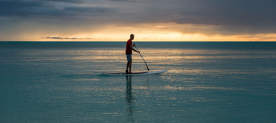 Man with paddle at Bahamas