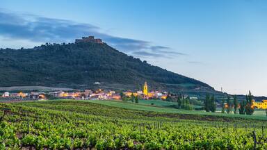 The Village Villamayor de Monjardin at sunrise - Navarre, Spain