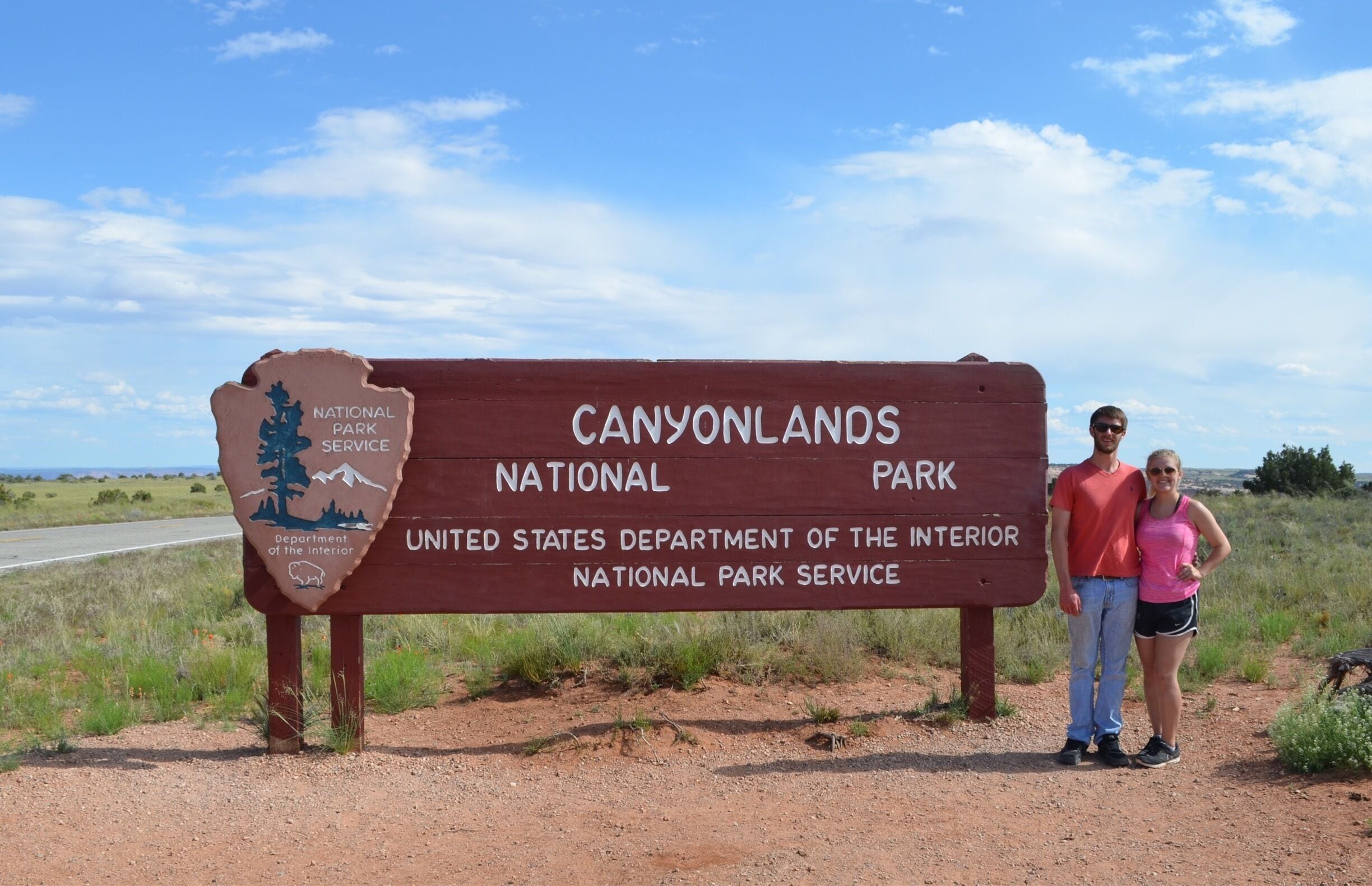 The boyfriend and I entering Canyonlands National Park. This park is awesome and I hope to explore it more some day. #NationalPark #CanyonlandsNationalPark #Utah 