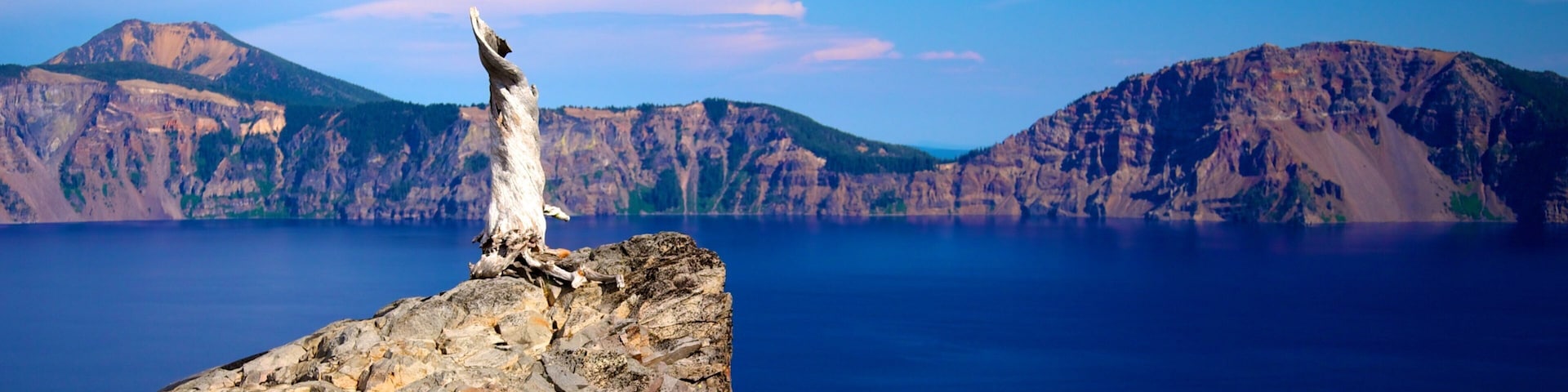 Crater Lake National Park featuring landscape views, mountains and a lake or waterhole