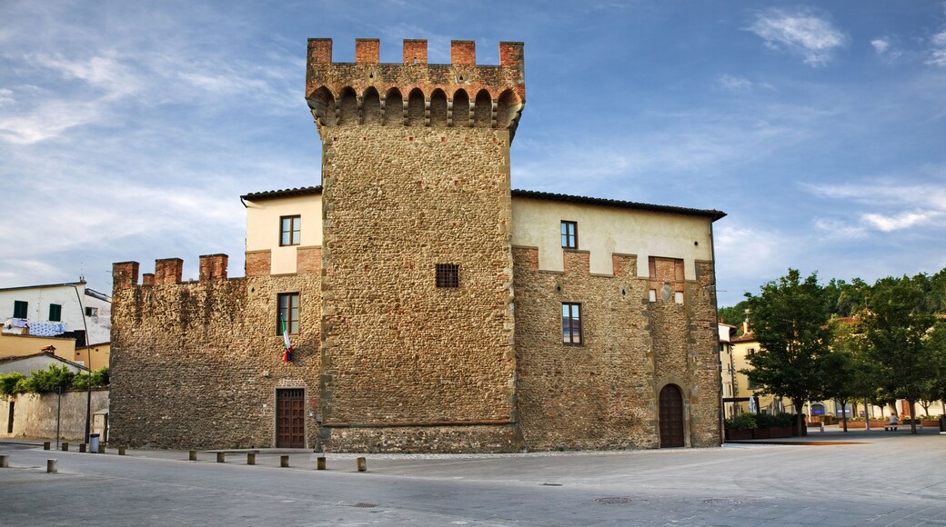 Montevarchi, Arezzo, Tuscany, Italy: the medieval Cassero, part of an ancient fortification, in the old town of the tuscan city, now it houses the sculpture museum