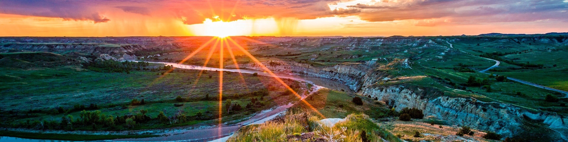Theodore Roosevelt National Park featuring tranquil scenes, a river or creek and landscape views