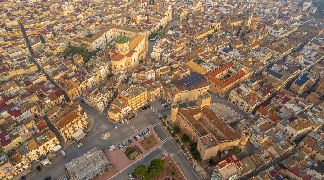 Aerial View of Alcamo, Trapani, Sicily, Italy, Europe