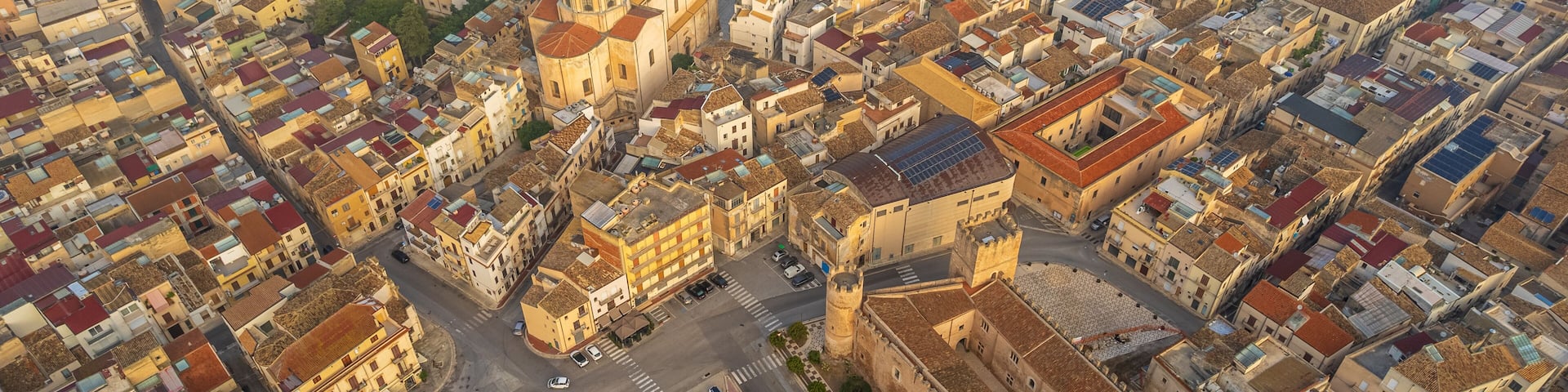 Aerial View of Alcamo, Trapani, Sicily, Italy, Europe