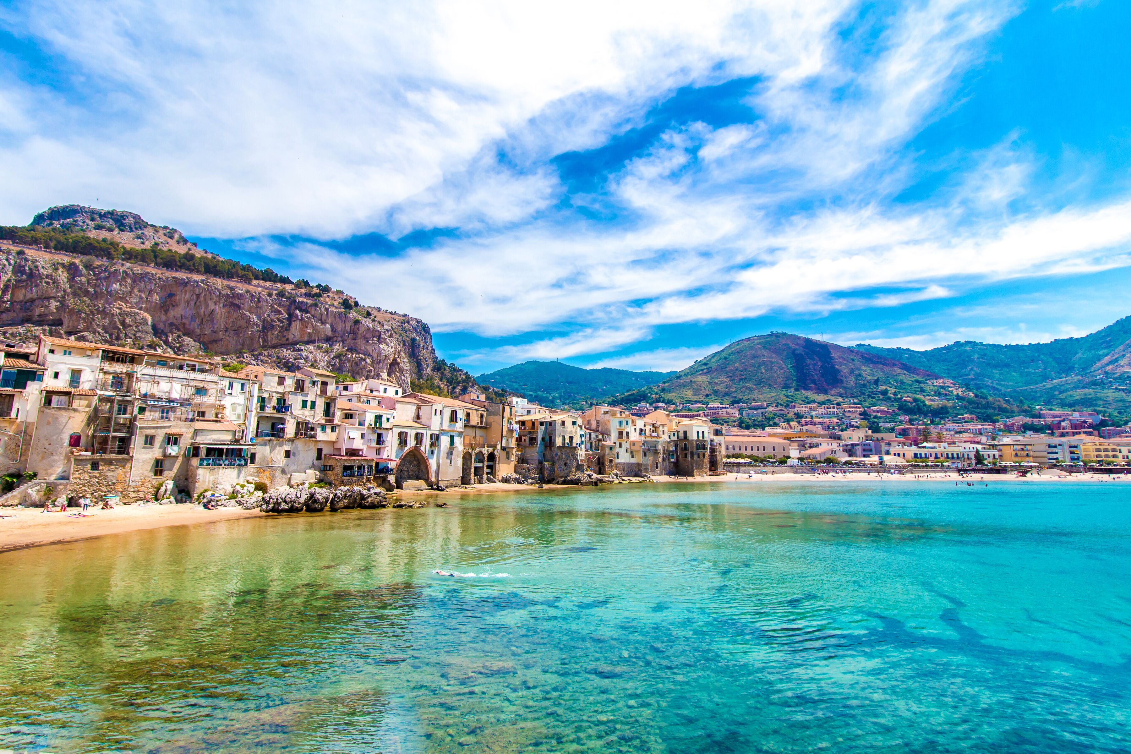 Beautiful view of cefalu, little town on the sea in Sicily, Italy; Shutterstock ID 707450869; purchase_order: SP-1332 HA Batch 2 August 2018; Order: ; client: HomeAway; other: To be paid with HA budge