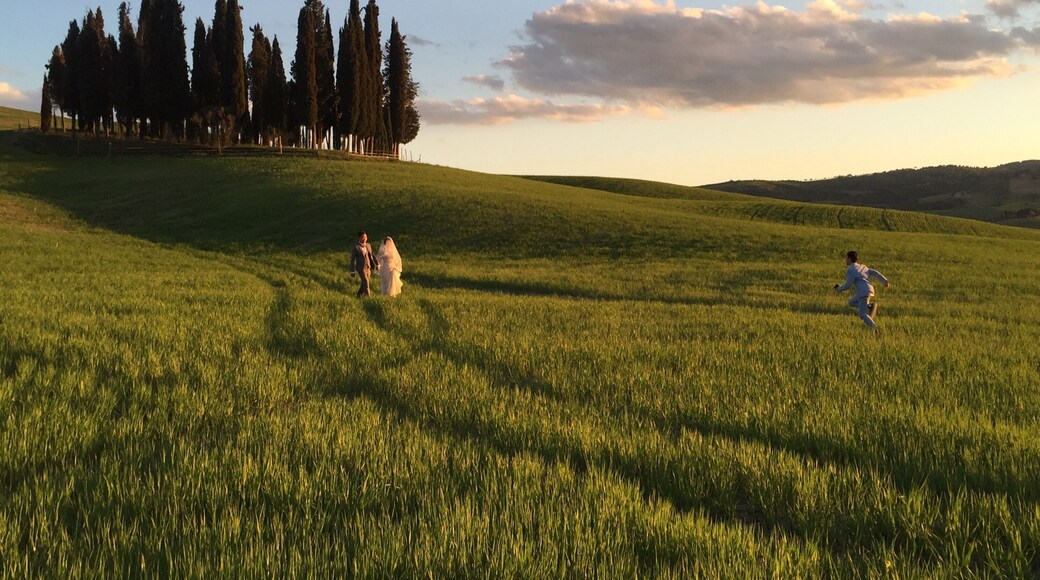 Caught this couple taking their wedding photos at the perfect hour of the day. #italianwedding