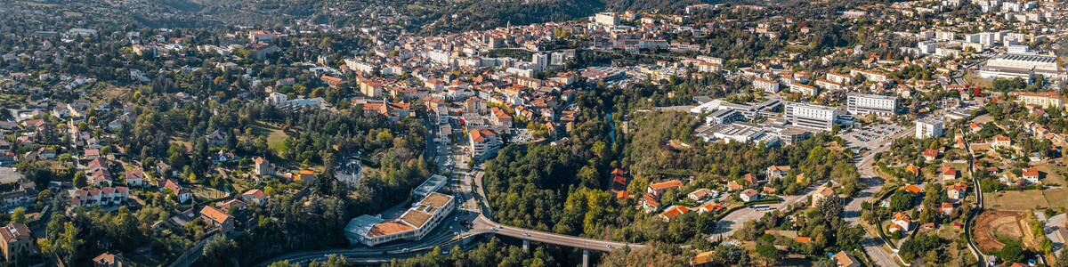 Annonay vue de drone, Ardèche, Auvergne-Rhône-Alpes, France