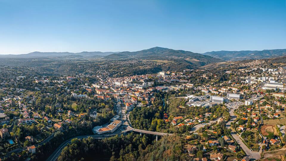 Annonay vue de drone, Ardèche, Auvergne-Rhône-Alpes, France
