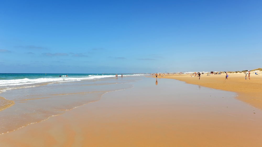 Beach of El Palmar in Conil de la Frontera, a town famous for its beaches on the coast of Cadiz, Andalusia, Spain, Shutterstock ID 1272576337, Purchase Order: -