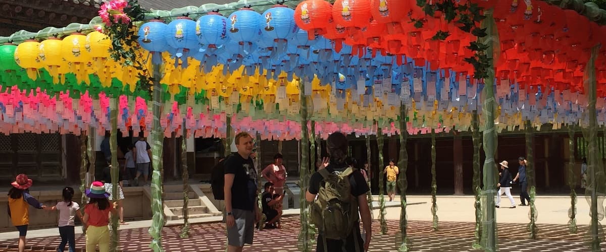 Lanterns with prayers and wishes attached to them.