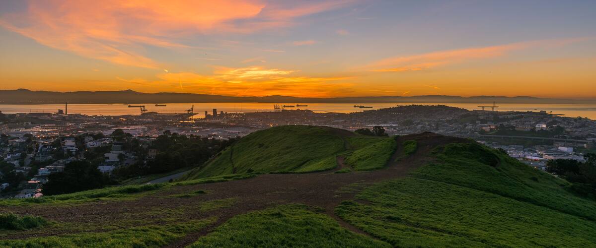 The Sun Rising over Bernal Heights in San Francisco