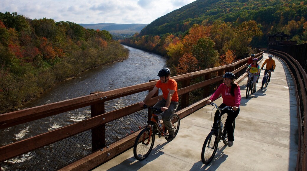 Pocono Mountains which includes cycling, a river or creek and tranquil scenes