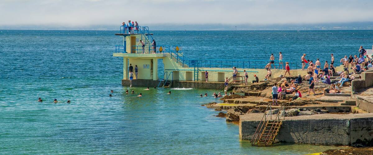 Salthill featuring general coastal views and swimming
