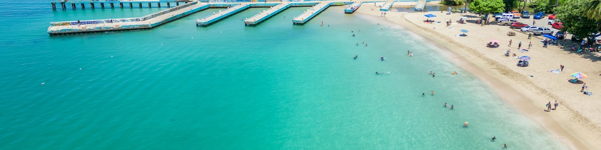 Crash Boat Beach, Aguadilla, Puerto Rico. A very popular beach for loacal and tourists.